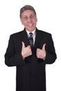 Happy Smiling Businessman Man Thumbs Up Isolated