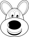 Happy Smiling Cartoon Black and White Coloring