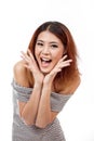 Happy, smiling, confident woman showing positive expression Royalty Free Stock Photo