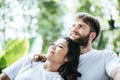 Happy Smiling Couple diversity in love moment Royalty Free Stock Photo