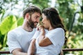 Happy Smiling Couple diversity in love moment Royalty Free Stock Photo