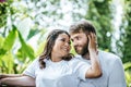 Happy Smiling Couple diversity in love moment Royalty Free Stock Photo