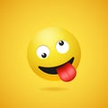 Happy smiling crazy emoticon with stuck out tongue