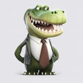 Happy Businessman Crocodile. Generative AI