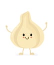 Happy smiling cute garlic. Vector modern