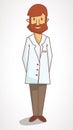 A cartoon flat drawing doctor