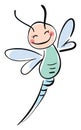 Happy smiling dragonfly, illustration, vector