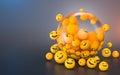 Happy smiling Emoji emoticon iconic background for social banner poster template