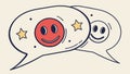 Happy and Smiling Face Chat Bubbles, vector design Generative AI Royalty Free Stock Photo