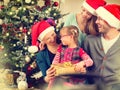 Happy Smiling Family Celebrating Christmas Royalty Free Stock Photo