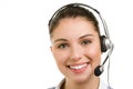 Happy smiling female support phone operator Royalty Free Stock Photo