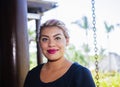 Happy, Smiling, Friendly & Beautiful Mexican Woman Working in a Hotel Resort in Mexico