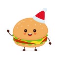 Happy smiling funny cute burger