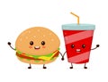 Happy smiling funny cute burger Royalty Free Stock Photo