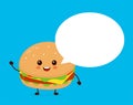 Happy smiling funny cute burger Royalty Free Stock Photo