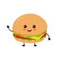 Happy smiling funny cute burger Royalty Free Stock Photo