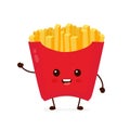 Happy smiling funny cute French fries