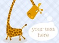 Happy smiling giraffe illustration with thought balloon