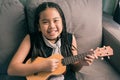 Happy smiling girl,dreadlocks hair style Royalty Free Stock Photo