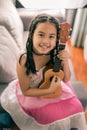 Happy smiling girl,dreadlocks hair style Royalty Free Stock Photo