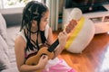 Happy smiling girl,dreadlocks hair style Royalty Free Stock Photo