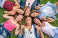 Happy smiling group of diverse girls Royalty Free Stock Photo
