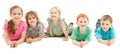 Happy smiling group of kids on floor Royalty Free Stock Photo