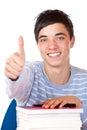 Happy smiling handsome male student with books Royalty Free Stock Photo