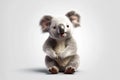 Happy smiling koala bear on a white background. Generative ai