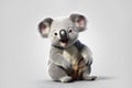 Happy smiling koala bear on a white background. Generative ai