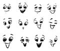 Happy smiling and laughing cartoon Faces