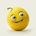 Happy Smiling Lemon Cartoon. Generative AI Royalty Free Stock Photo