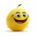 Happy Smiling Lemon Cartoon. Generative AI Royalty Free Stock Photo