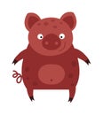 Happy smiling little baby cartoon pig animal farm vector. Royalty Free Stock Photo