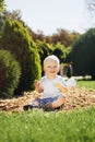 Happy, smiling little blond boy Royalty Free Stock Photo