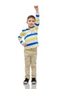 Happy smiling little boy with raised hand Royalty Free Stock Photo