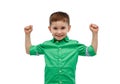 Happy smiling little boy with raised hand Royalty Free Stock Photo