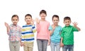 Happy smiling little children holding hands Royalty Free Stock Photo