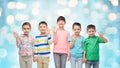 Happy smiling little children holding hands Royalty Free Stock Photo