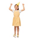 happy smiling little girl in birthday party hat Royalty Free Stock Photo