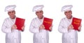 Happy Smiling Male Chef Recipes Cook Book Isolated Royalty Free Stock Photo