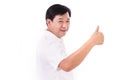 Happy, smiling middle age man giving thumb up Royalty Free Stock Photo