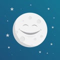 Happy smiling moon design, vector illustration