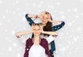 Happy smiling pretty teenage girls having fun Royalty Free Stock Photo