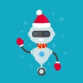 Happy smiling robot, chat bot in christmas