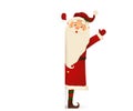 Happy smiling Santa Claus standing behind a blank sign, showing on big blank sign. Cartoon Santa Claus character with Royalty Free Stock Photo