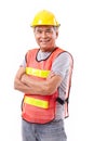 Happy, smiling senior construction worker or engineer