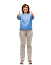 Happy smiling senior woman showing thumbs up Royalty Free Stock Photo