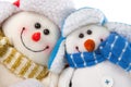 Happy smiling snowman couple