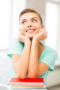 Happy smiling student girl with books Royalty Free Stock Photo